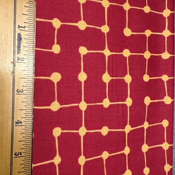 Andover Fabrics Inc Patt 5795 Red & Yellow Geometric Fabric 26x44"  Cotton - Picture 6 of 10